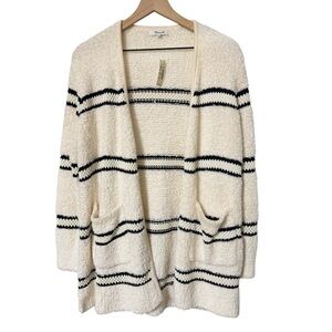 Madewell Striped Bouclé Cardigan Wool Blend Sweater